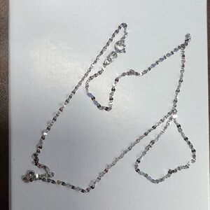 10kt white gold mirror necklace